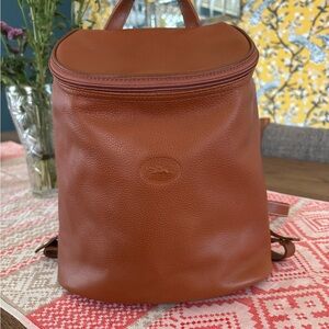 Vintage Longchamp Brown Leather Backpack